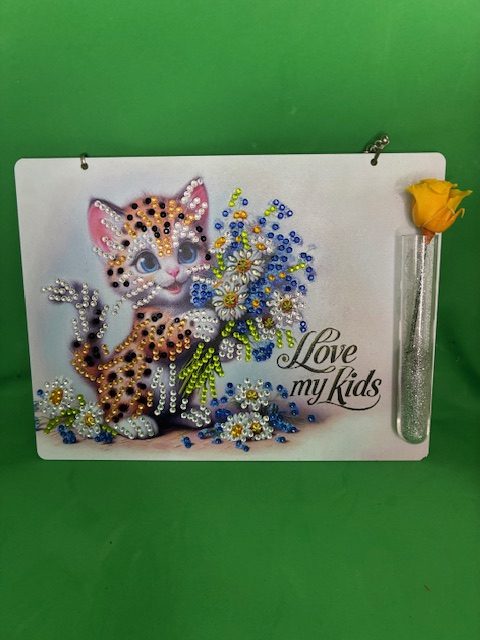 Chat Fleuri & Perles d’Amour (vendu sans la fleur )
